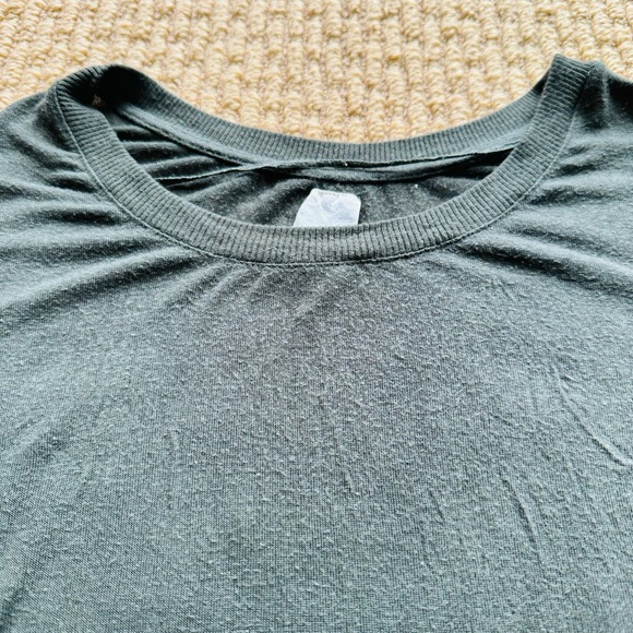 Zara Trafaluc Knit Olive Green Elbow Suede Patch Crewneck Pullover Sweater Small - Picture 3 of 10